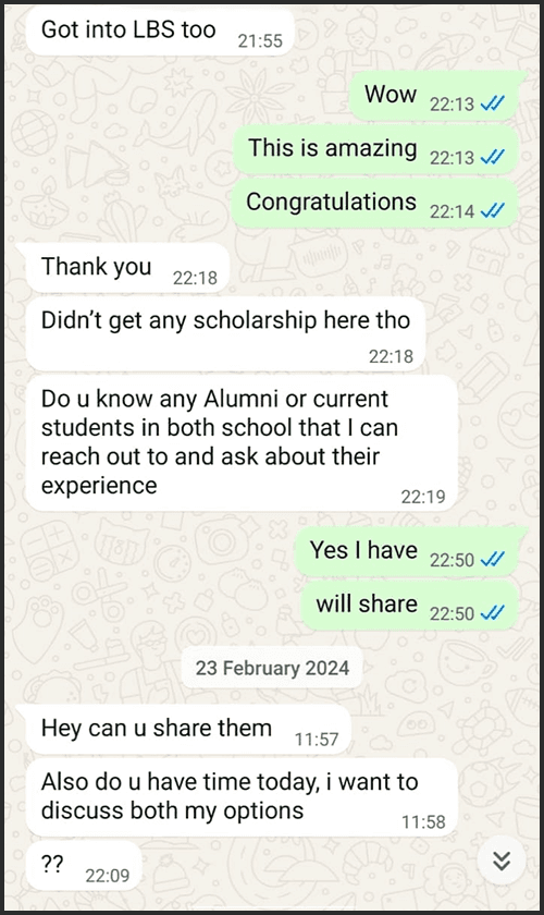 Admission success story 15